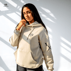 Beige Blinded Bear Hoodie - plain - Peaco