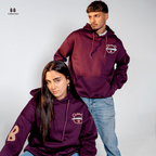 Burgundy Blinded Bear Hoodie - designed - Peaco