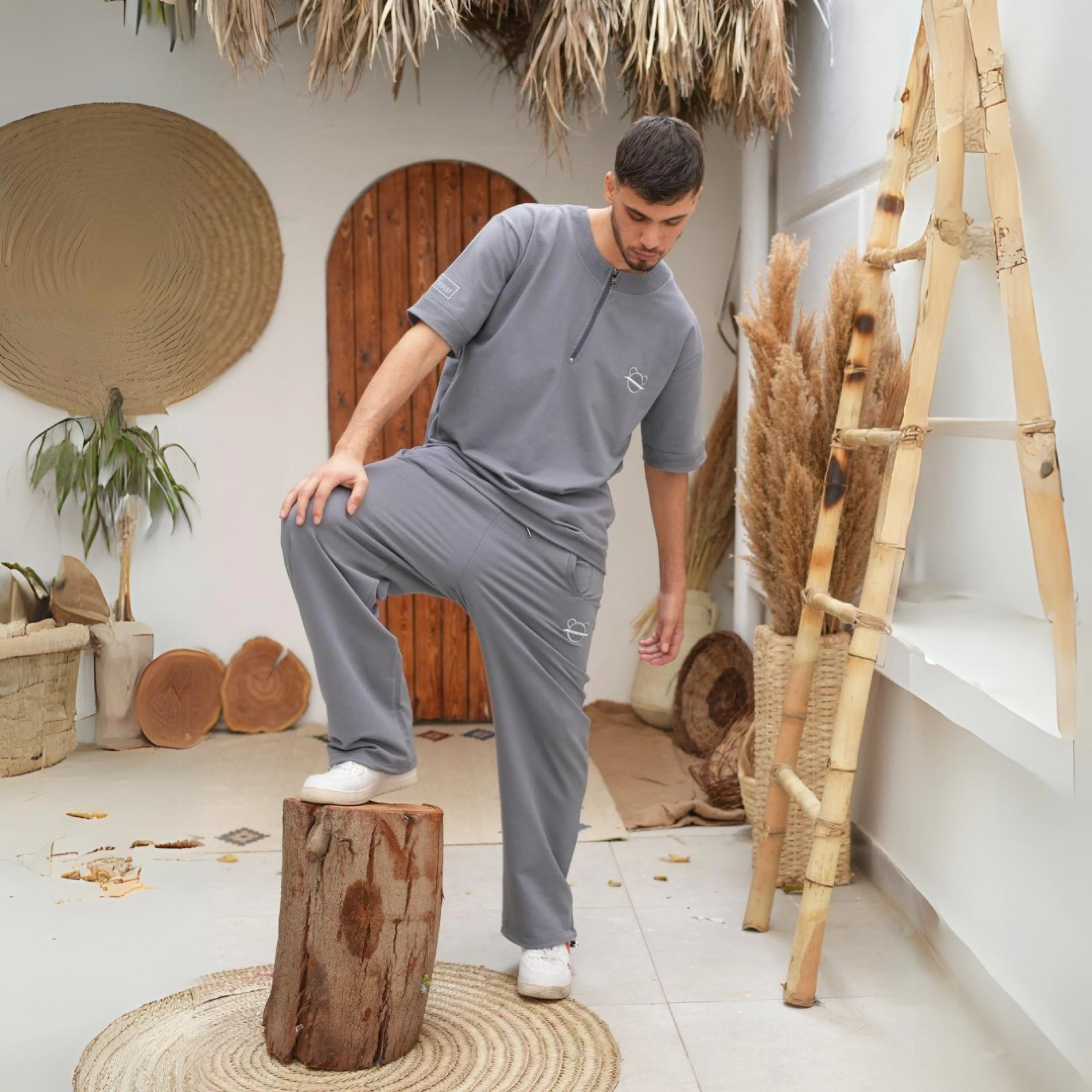 Grey Summer Melton Set - Peaco