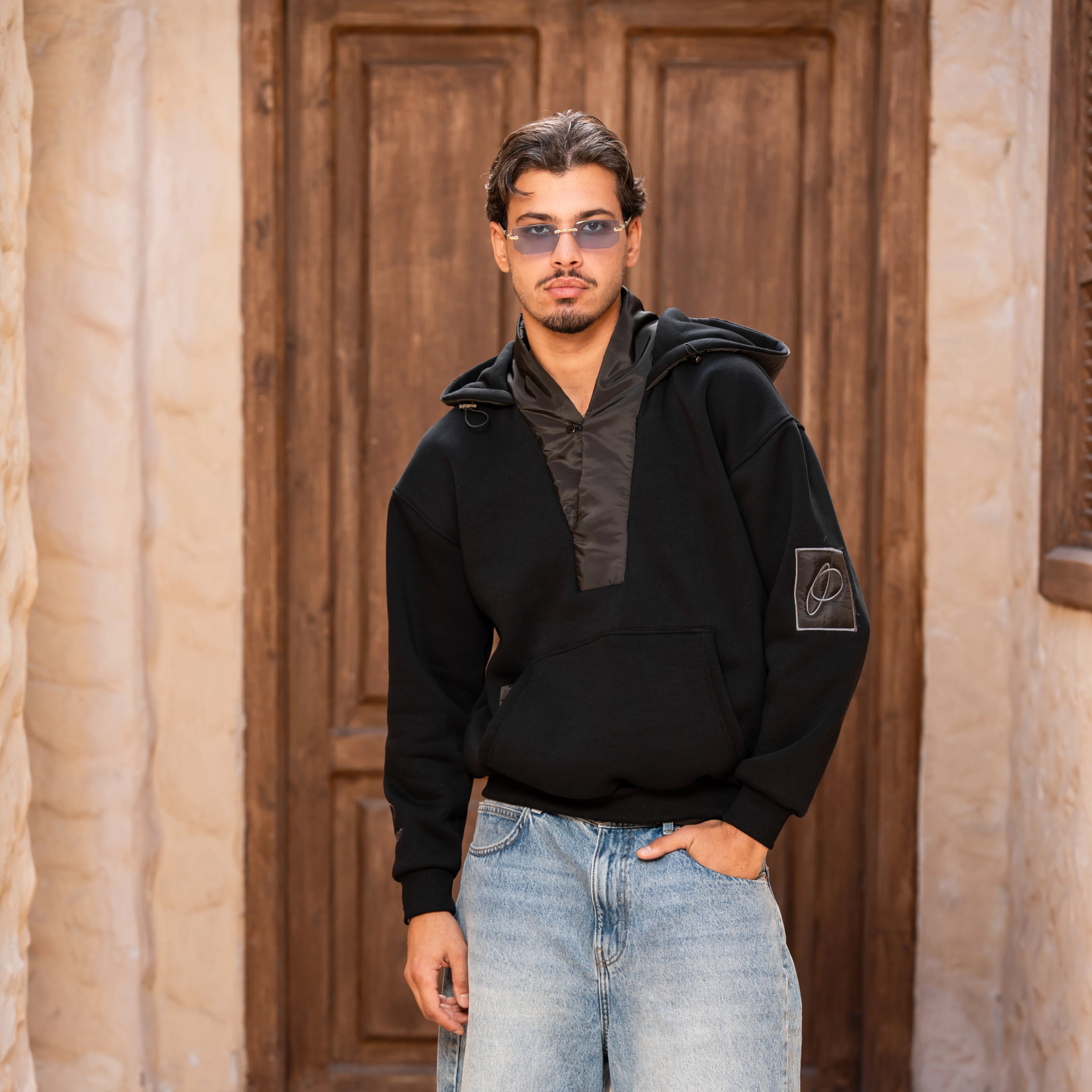 Black Melton - Waterproof Hoodie - Peaco