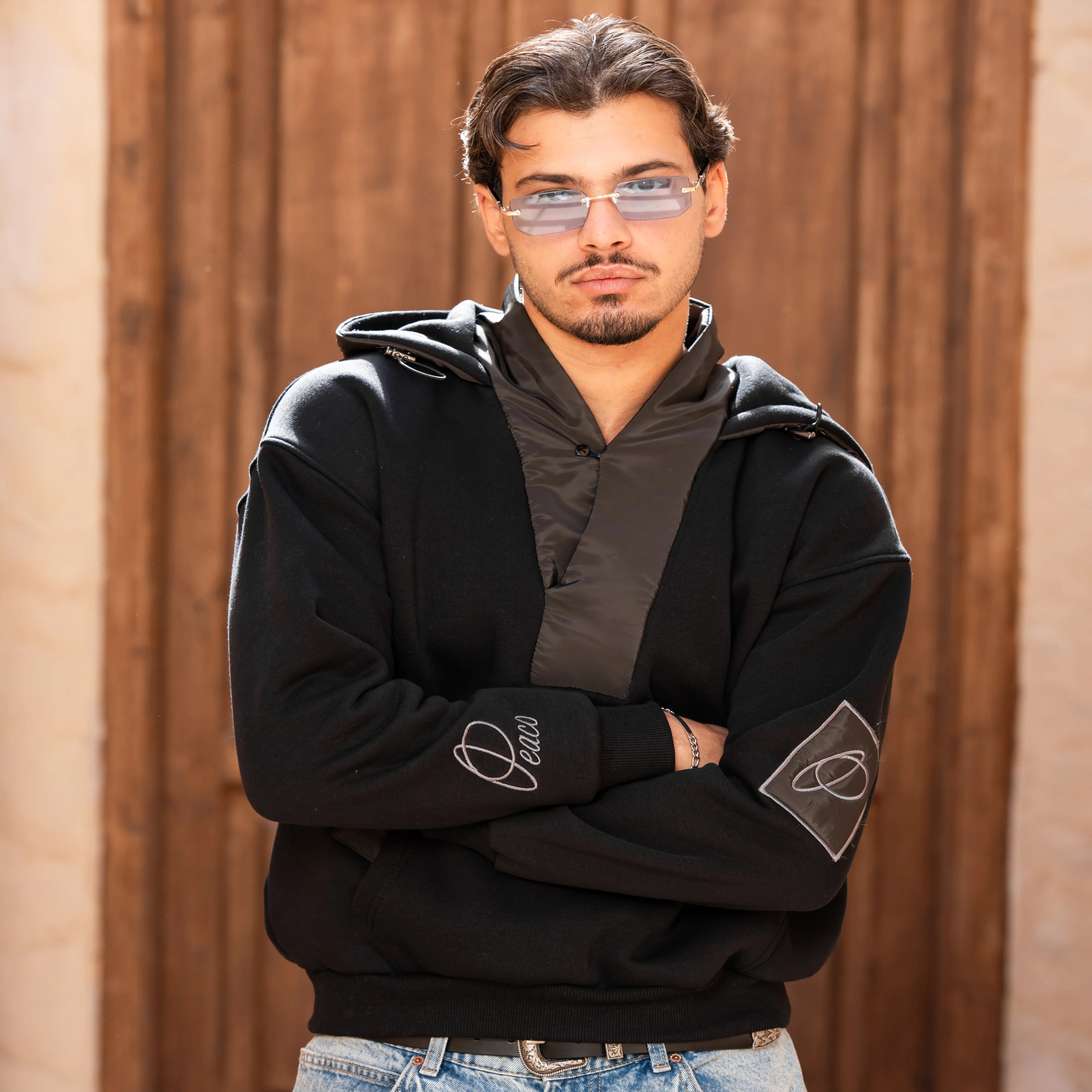 Black Melton - Waterproof Hoodie - Peaco