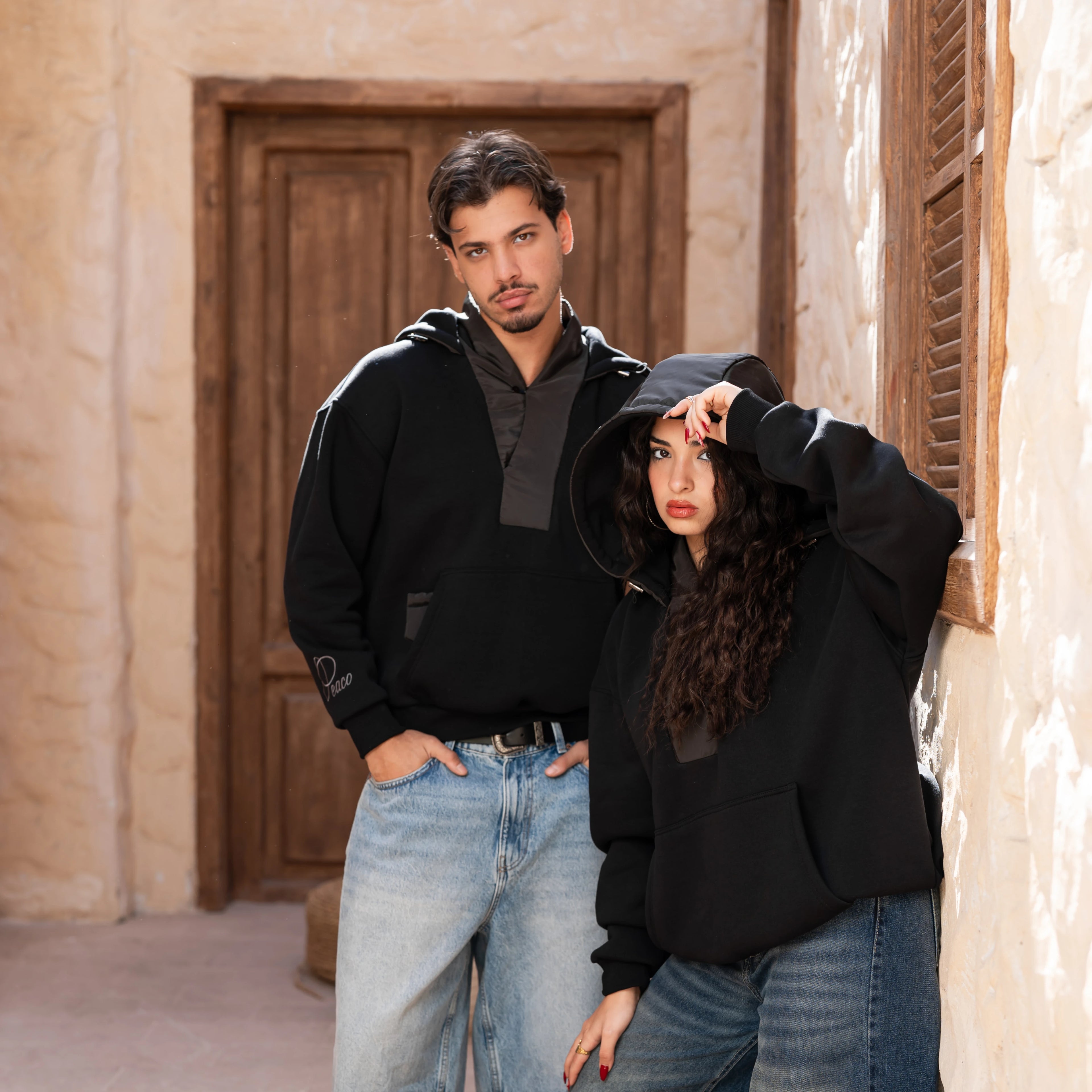 Black Melton - Waterproof Hoodie - Peaco