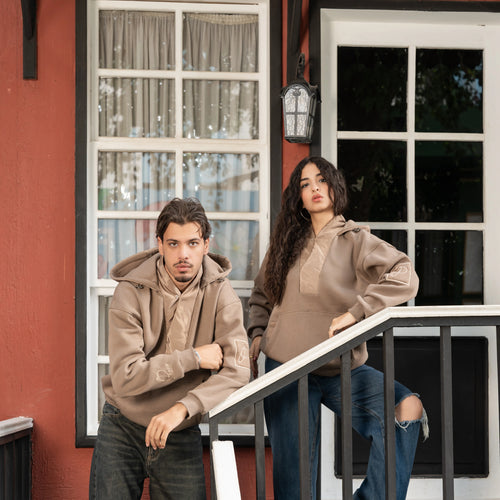 Beige Melton - Waterproof Hoodie - Peaco