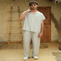 Grey Unisex Linen Set - Peaco