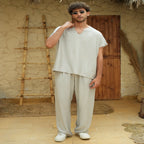 Grey Unisex Linen Set - Peaco