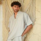 Grey Man Linen T-shirt - Peaco