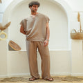 Beige Unisex Linen Set - Peaco