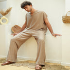 Beige Unisex Linen Set - Peaco