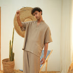 Beige Man Linen T-shirt - Peaco