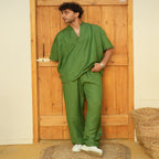 Green Man Linen T-shirt - Peaco