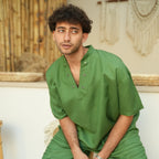 Green Man Linen T-shirt - Peaco