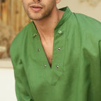 Green Man Linen T-shirt - Peaco