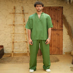 Green Man Linen T-shirt - Peaco