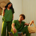 Green Unisex Linen Set - Peaco