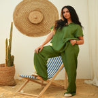 Green Unisex Linen Set - Peaco
