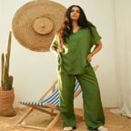 Green Unisex Linen Set - Peaco