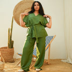 Green Unisex Linen Set - Peaco