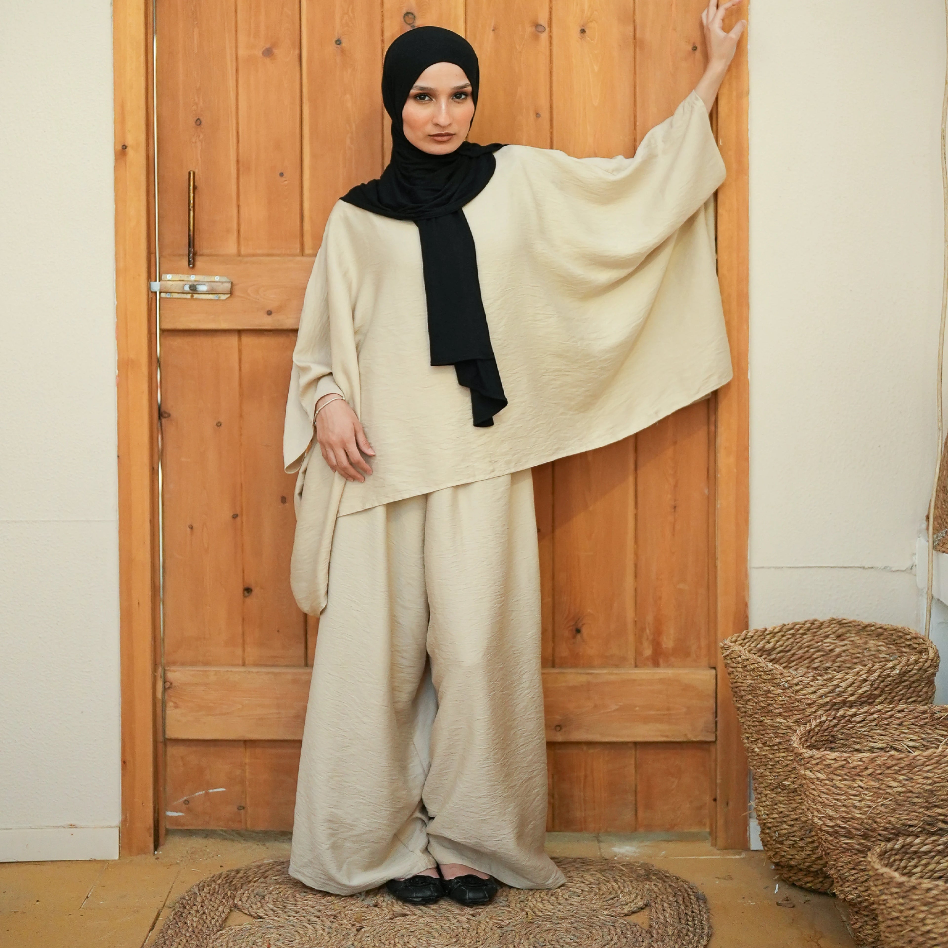 Beige Puncho Smart Set - Peaco