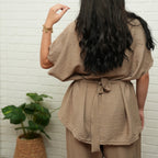 Beige Unisex Linen Set - Peaco