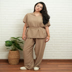 Beige Unisex Linen Set - Peaco