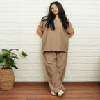 Beige Unisex Linen Set - Peaco
