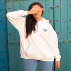 White Blinded Bear Hoodie - plain - Peaco