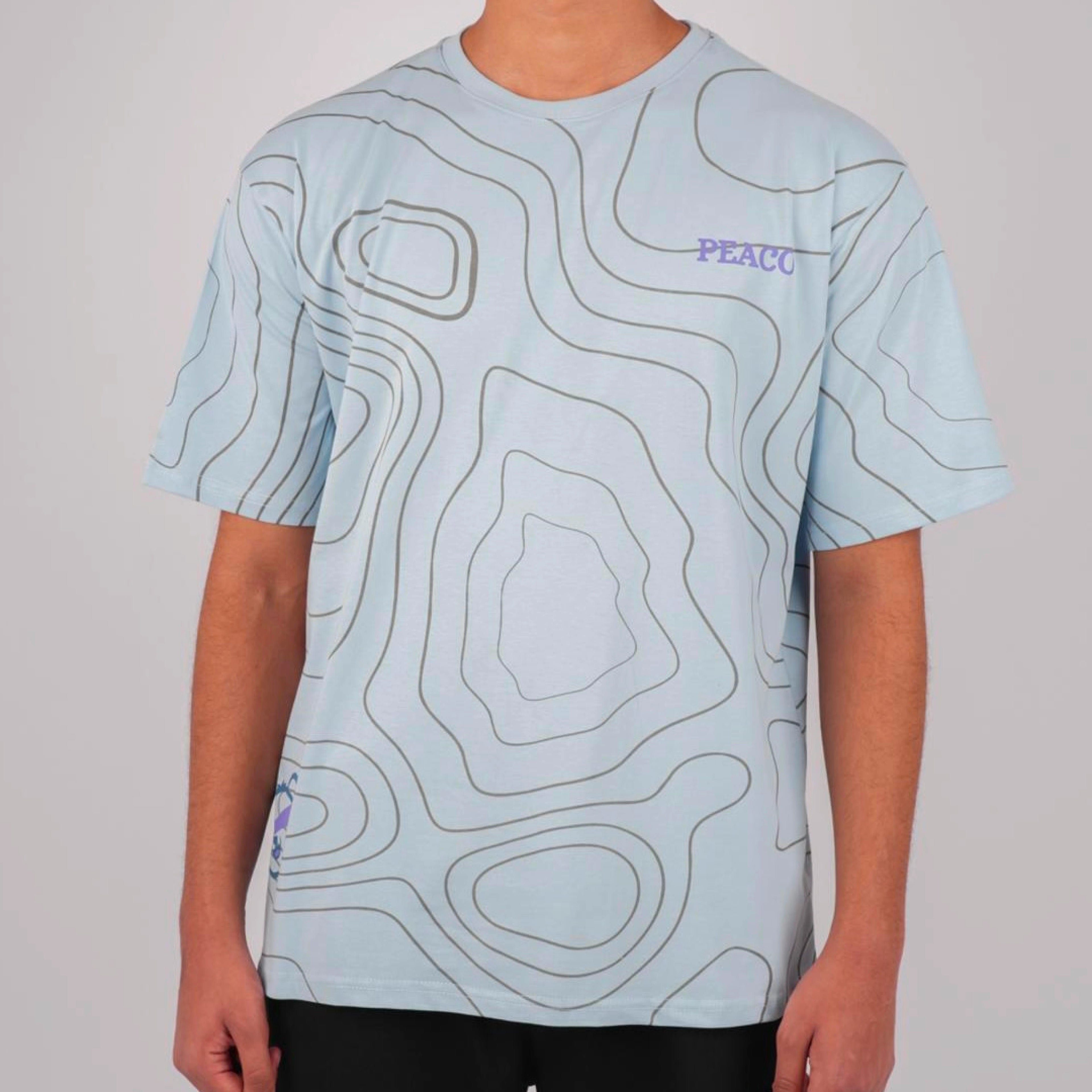 Sky Blue Blinded Bear Summer T-shirt - Peaco